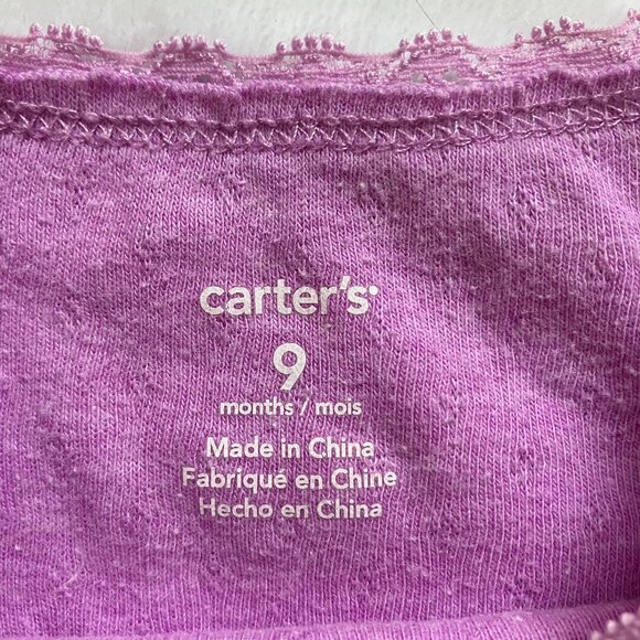 Carter’s Baby Girl Outfit Size 9M | Purple Bodysuit + Corduroy Jumper Dress GUC - Picture 12 of 16